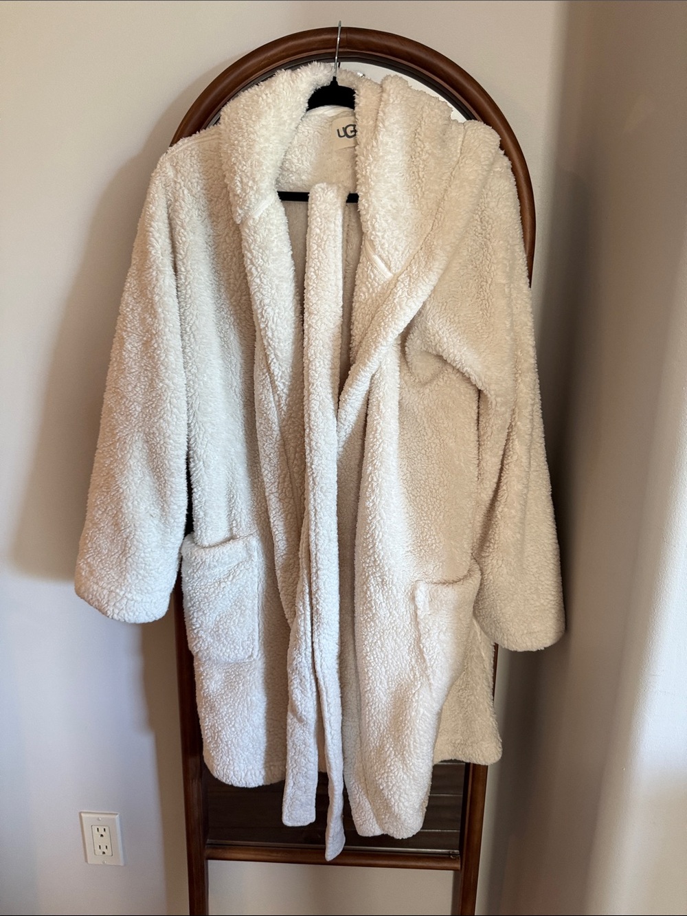 UGG Cream Sherpa Teddy Coat with Belt